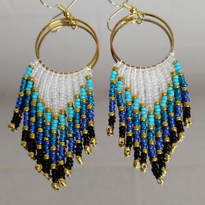 Elegant Beaded Hoop Earrings